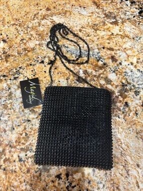 Evening Beaded Crossbody Bag - Black